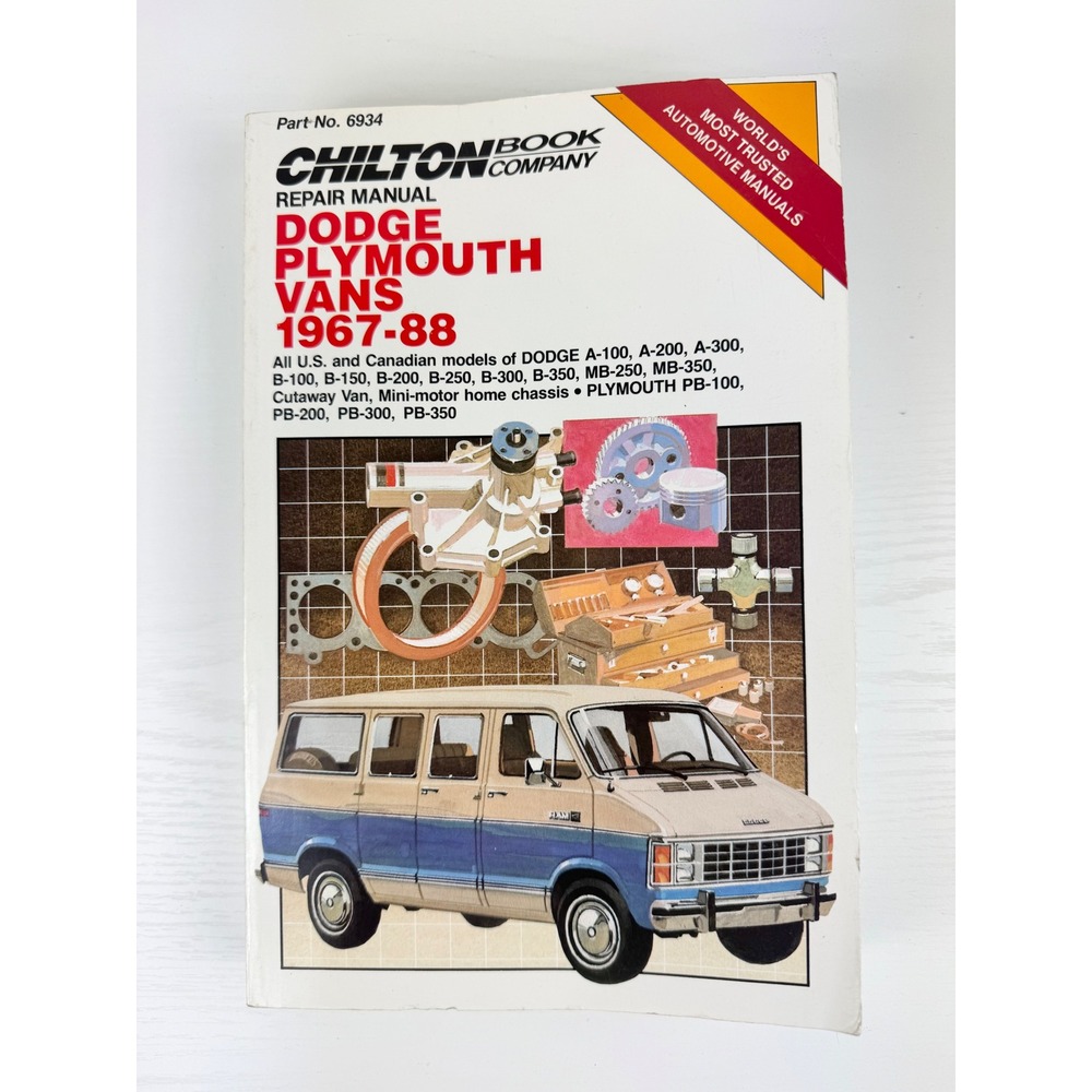 Chiltons Dodge Plymouth Van Repair Manual 1967-1988 A100 B100‎ Vintage Mopar